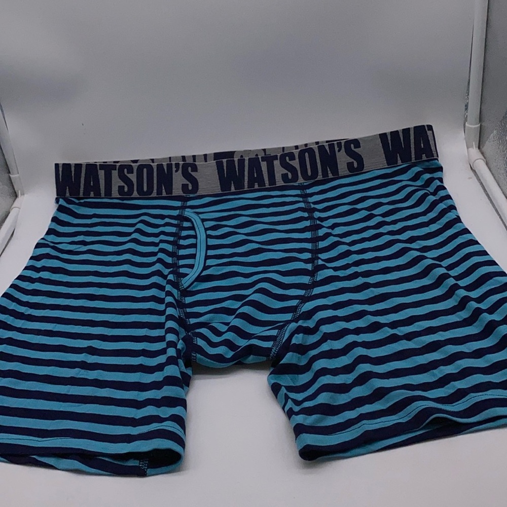 Watson’s Men’s Boxer Briefs Size XL Blue Navy Stripe New